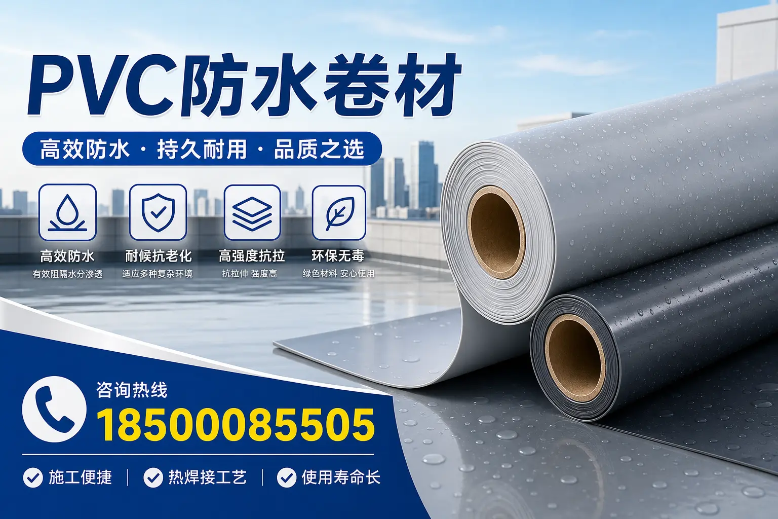 PVC防水卷材施工过程详解,确保在五家渠顺利完成项目